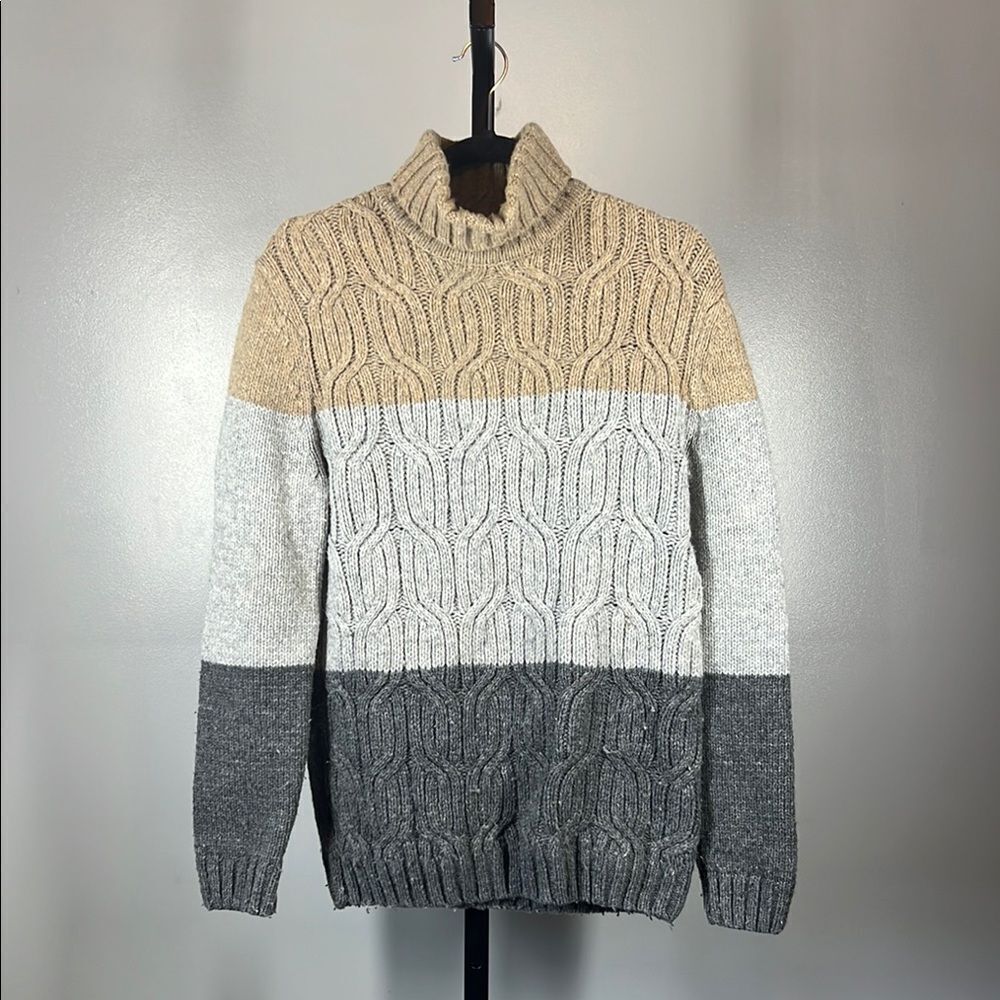 Tasso Elba Colorblock Turtleneck Sweater